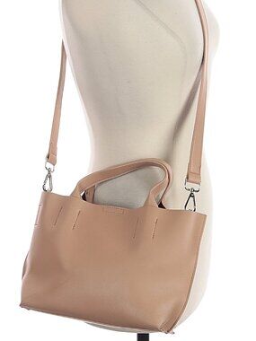 Co-Lab Neutral Tan Vegan Leather Bag with handles and detachable strap
